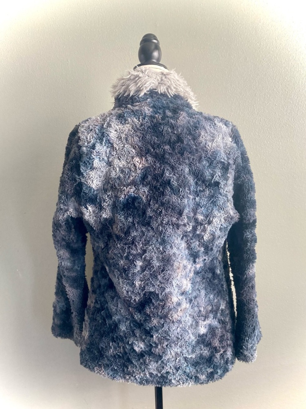 Faux-Fur Blue & Grey Cardi Jacket - Picture 4 of 5